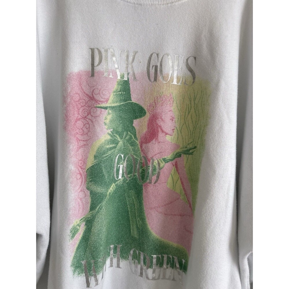 Aerie x Wicked Sweatshirt Women’s M White Pink Goes Good - Picture 4 of 8